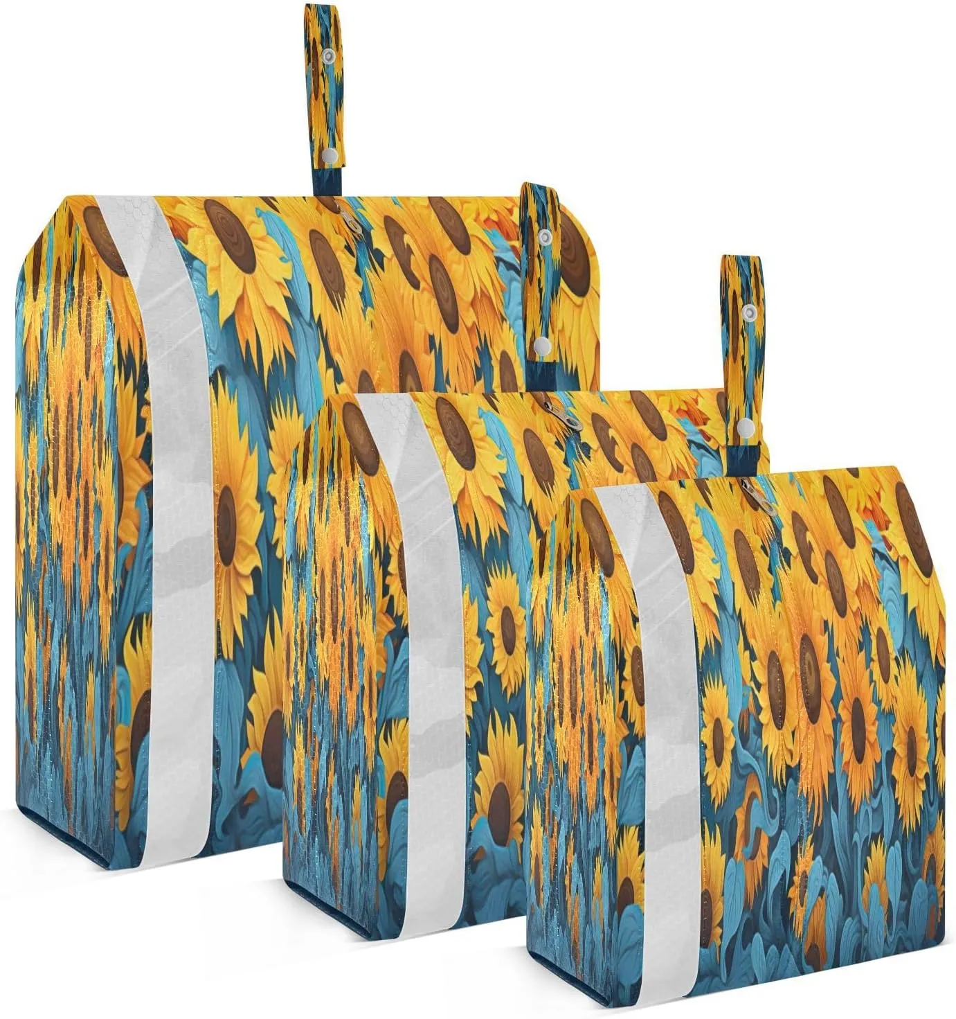 Teal Yellow Sunflowers Flowers Packing Cubes for Travel 3 Set Travel Packing Cubes Luggage Packing Organizers for Travel Accessories