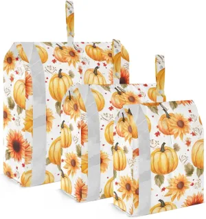 Thanksgiving Fall Pumpkins Sunflower Packing Cubes for Travel 3 Set Compressible Packing Cubes Luggage Cubes for Carry On Suitcases