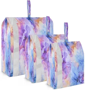 Tie Dye Purple Packing Cubes for Travel 3 Set Compressible Packing Cubes Suitcase Organizer Bags for Carry On Suitcases