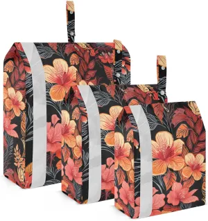 Tropical Florals Packing Cubes for Travel 3 Set Compression Packing Cubes Suitcase Organizer Bags for Travel