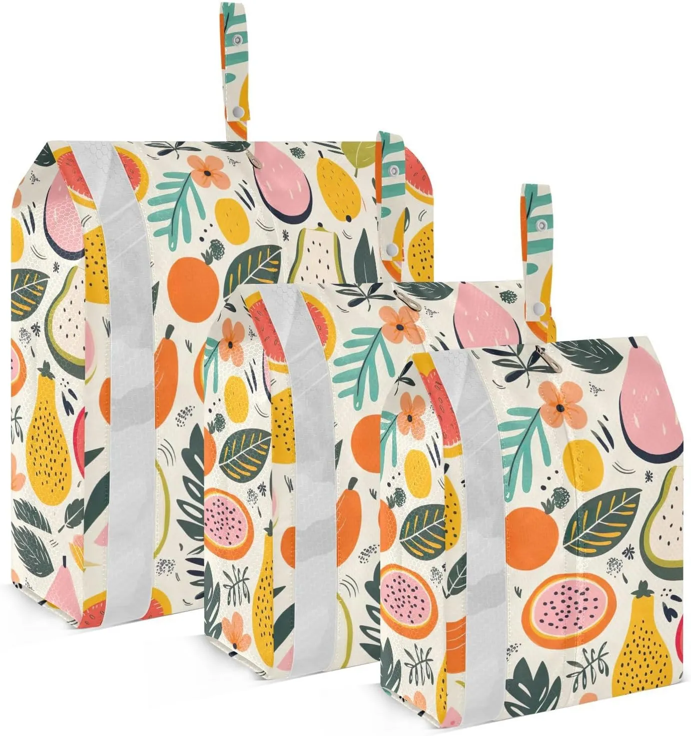 Tropical Fruits Packing Cubes for Travel 3 Set Compression Packing Bags Luggage Organizer Bags for Suitcase