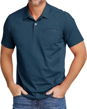 V VALANCH Men's Polo Shirts Sport Casual Short Sleeve Golf Polo Moisture Wicking Collared Tennis T-Shirt