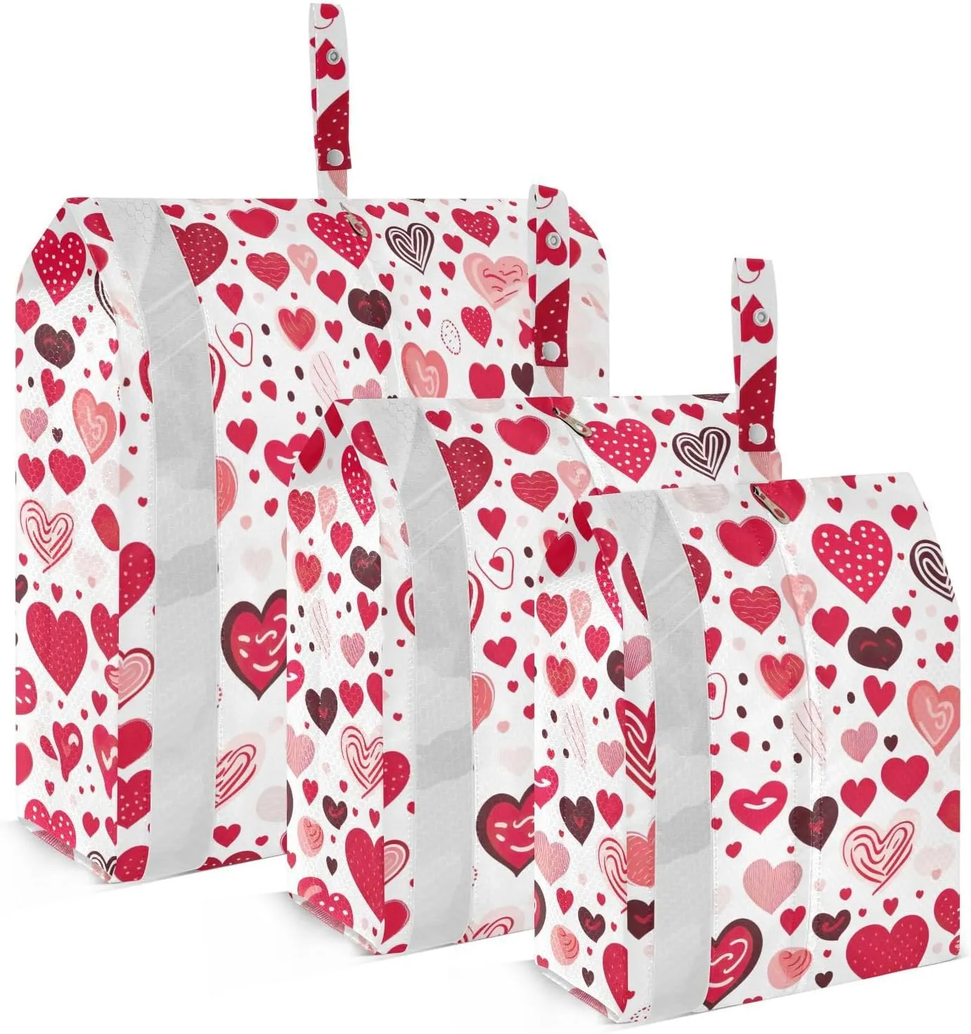 Valentine's Day Heart Packing Cubes for Travel 3 Set Travel Compression Bags Luggage Organizer Bags for Travel Accessories