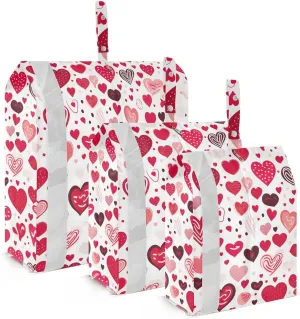 Valentine's Day Heart Packing Cubes for Travel 3 Set Travel Compression Bags Luggage Organizer Bags for Travel Accessories