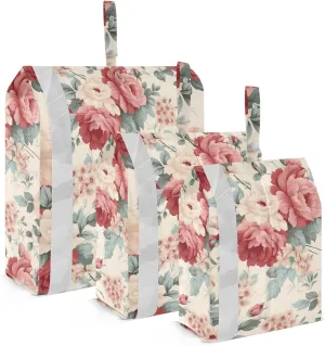Vintage Red Peonies Packing Cubes for Travel 3 Set Travel Packing Cubes Suitcase Organizer Bags for Suitcase