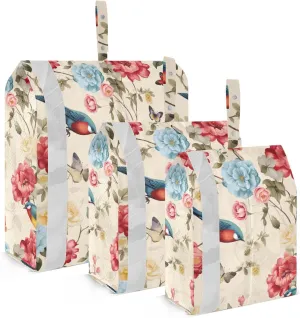 Vintage Rose Birds Flowers Packing Cubes for Travel 3 Set Packing Cubes Large Luggage Cubes for Travel Accessories
