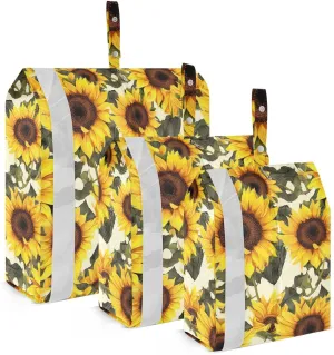 Vintage Sunflowers Leaves White Packing Cubes for Travel 3 Set Travel Compression Bags Suitcase Organizer Bags for Suitcase