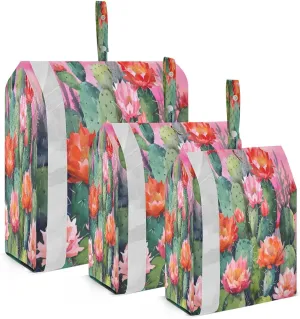 Watercolor Cactus Plants Packing Cubes for Travel 3 Set Compression Packing Cube Luggage Packing Organizers for Travel Compression