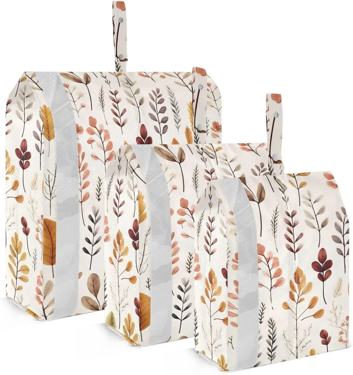 Watercolor Fall Leaves Packing Cubes for Travel 3 Set Large Packing Cubes Luggage Bags Organizer for Suitcases