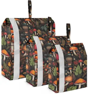 Watercolor Fall Mushroom Packing Cubes for Travel 3 Set Large Packing Cubes Luggage Bags Organizer for Suitcases