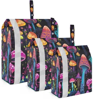 Watercolor Fall Mushrooms Packing Cubes for Travel 3 Set Large Packing Cubes Luggage Bags for Packing