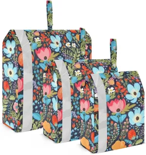 Watercolor Flower Packing Cubes for Travel 3 Set Compression Travel Cubes Luggage Cubes for Travel
