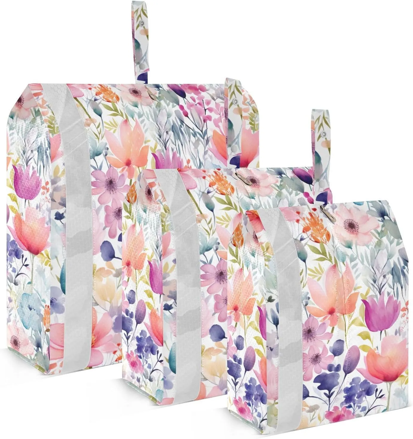 Watercolor Flowers Beautiful Packing Cubes for Travel 3 Set Packing Bags Luggage Packing Organizers for Travel
