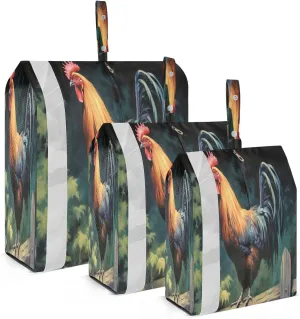 Watercolor Leaves Rooster Packing Cubes for Travel 3 Set Compression Packing Cubes Luggage Packing Organizers for Travel Compression