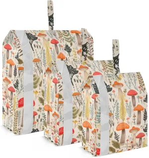 Watercolor Mushroom Leave Packing Cubes for Travel 3 Set Packing Travel Organizer Cubes Suitcase Organizer Bags Set for Travel Compression