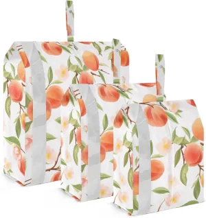 Watercolor Peaches Branches Packing Cubes for Travel 3 Set Travel Compression Bags Luggage Organizers for Carry On