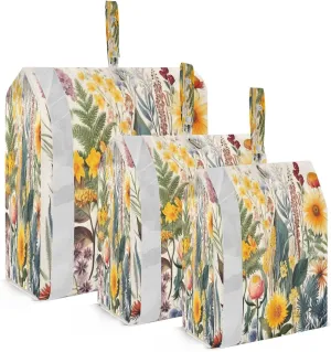 Wildflower Flowers Leaves Packing Cubes for Travel 3 Set Compression Packing Cube Luggage Packing Organizers for Suitcase