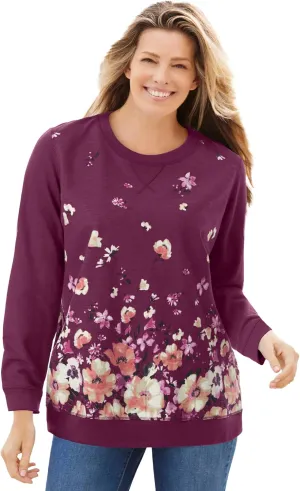Woman Within Women's Plus Size Printed Sweatshirt