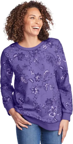 Woman Within Women's Plus Size Printed Sweatshirt