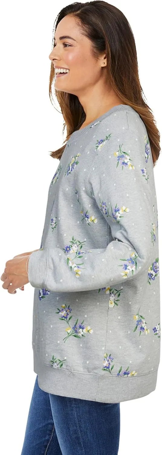 Woman Within Women's Plus Size Printed Sweatshirt