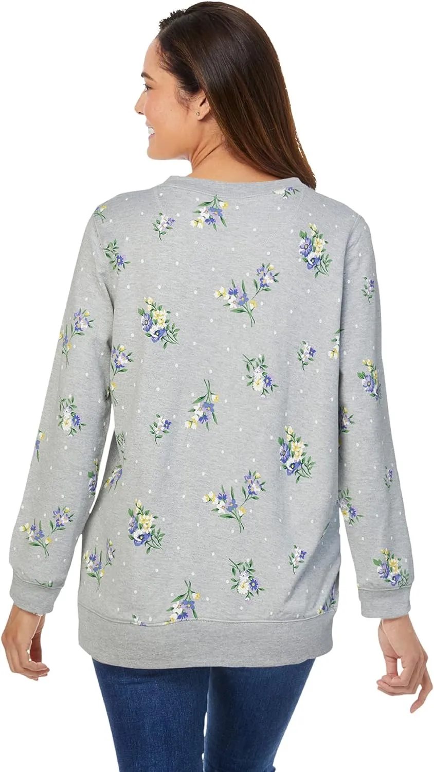 Woman Within Women's Plus Size Printed Sweatshirt