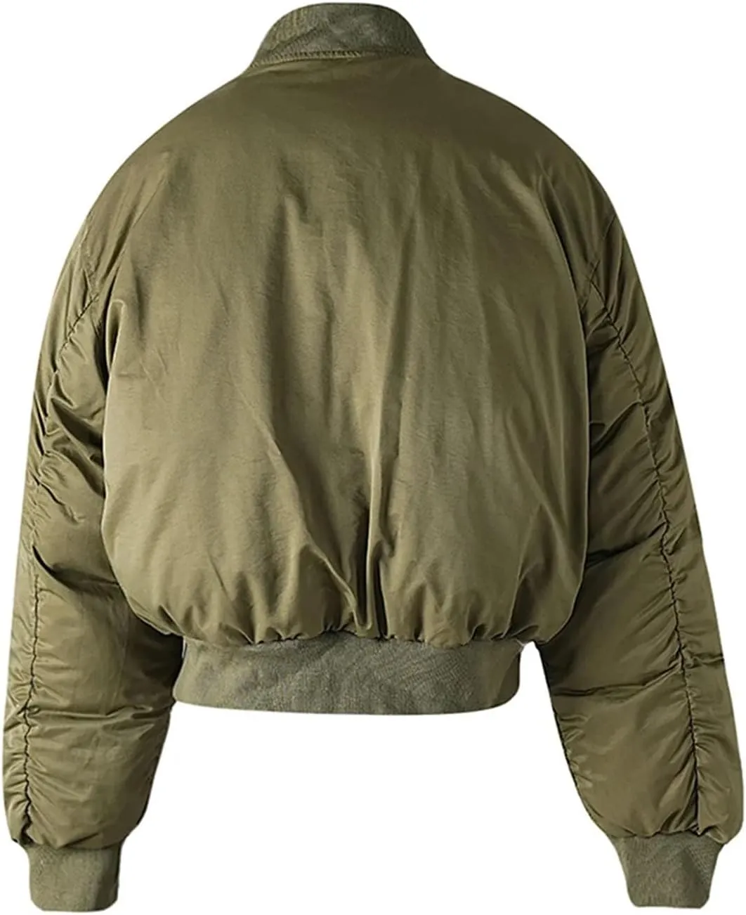 Women Thick Big Size Cotton-Padded Jacket Coat Long Sleeve Vintage Zipper Pockets Outwear