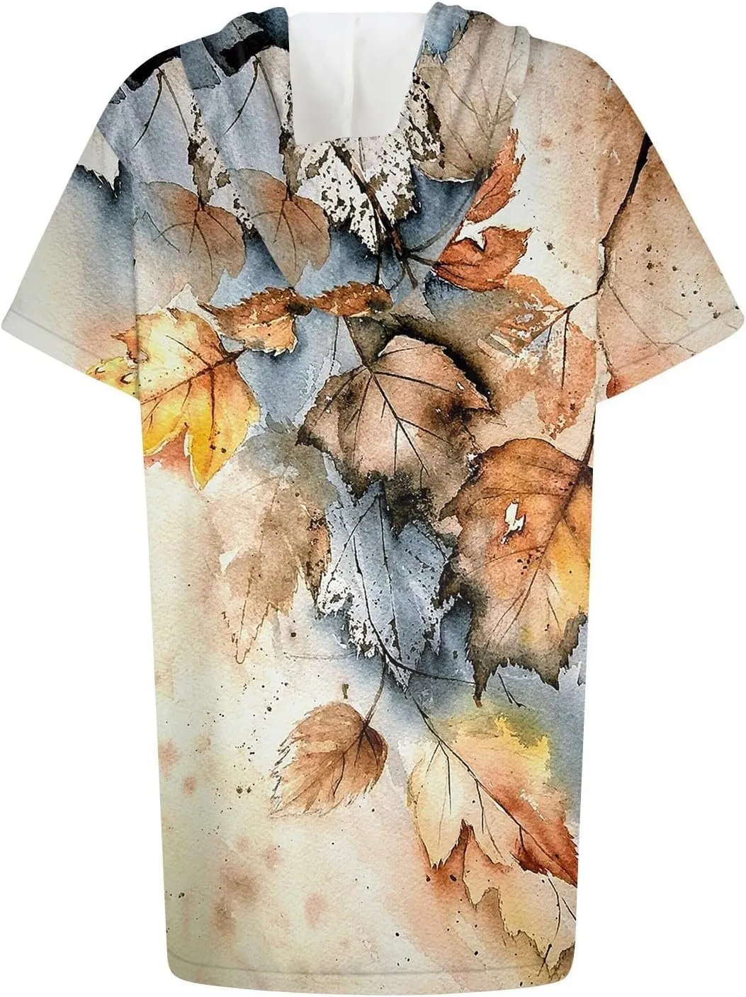 Women's Casual Summer Hoodies Short Sleeve Drawstring Hoodies Tops Front Pullover T-Shirts Tops