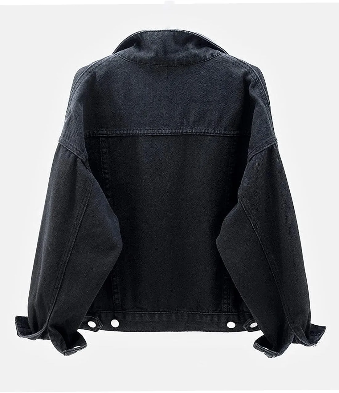 Women's Denim Cotton Button Closed Long Sleeve Solid Color Jacket With Pockets