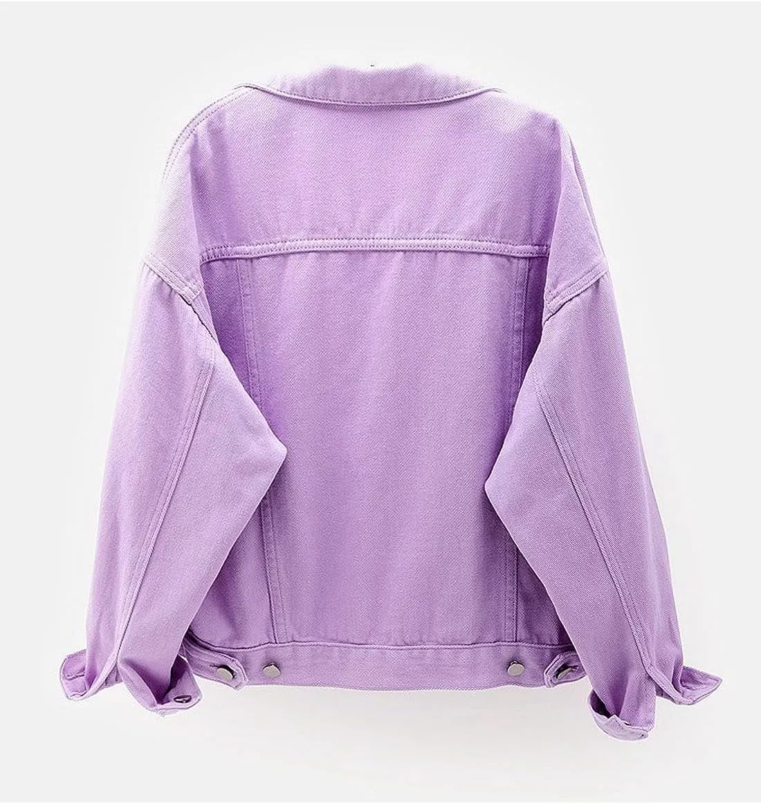 Women's Denim Cotton Button Closed Long Sleeve Solid Color Jacket With Pockets