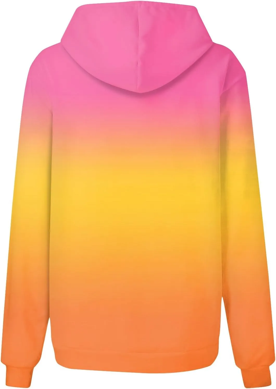 Womens Fall Fashion Hoodies Long Sleeve Hooded Drawstring Sweatshirt Gradient Printed Graphic Daily Pullover Tops