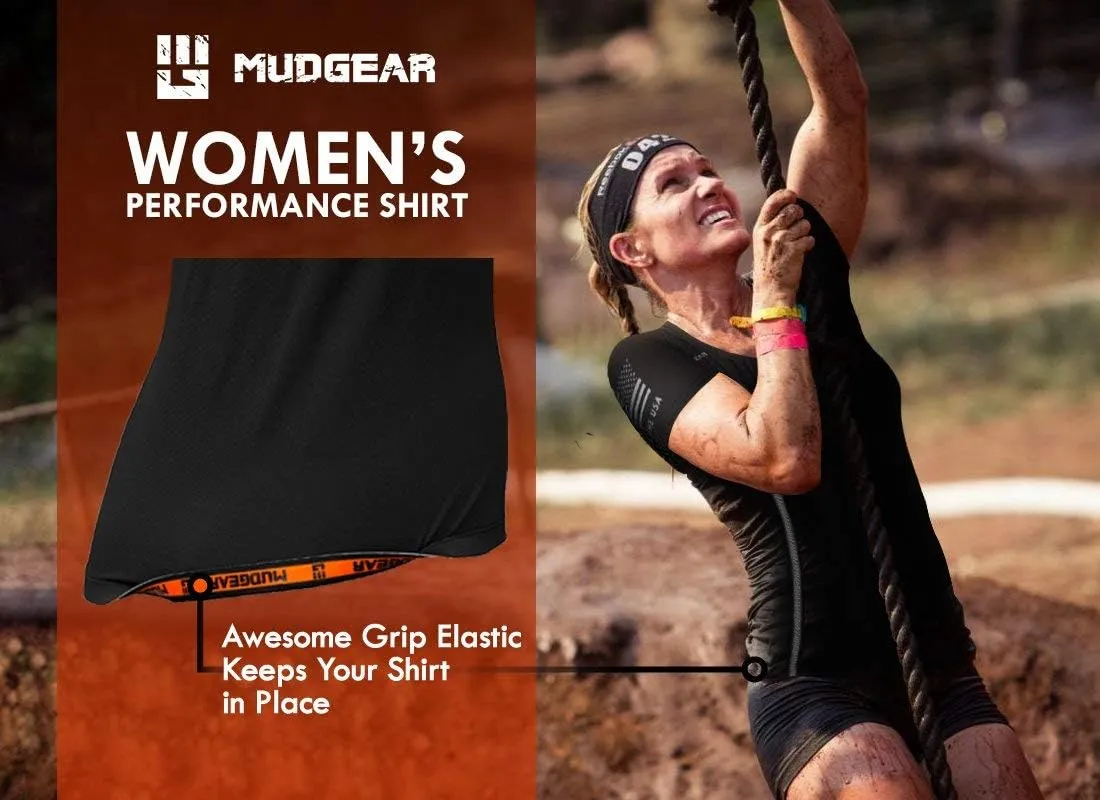 Women's Fitted Performance Race Shirt Short Sleeve for Active Sport, Yoga, Running, Fitness, Workout, Gym