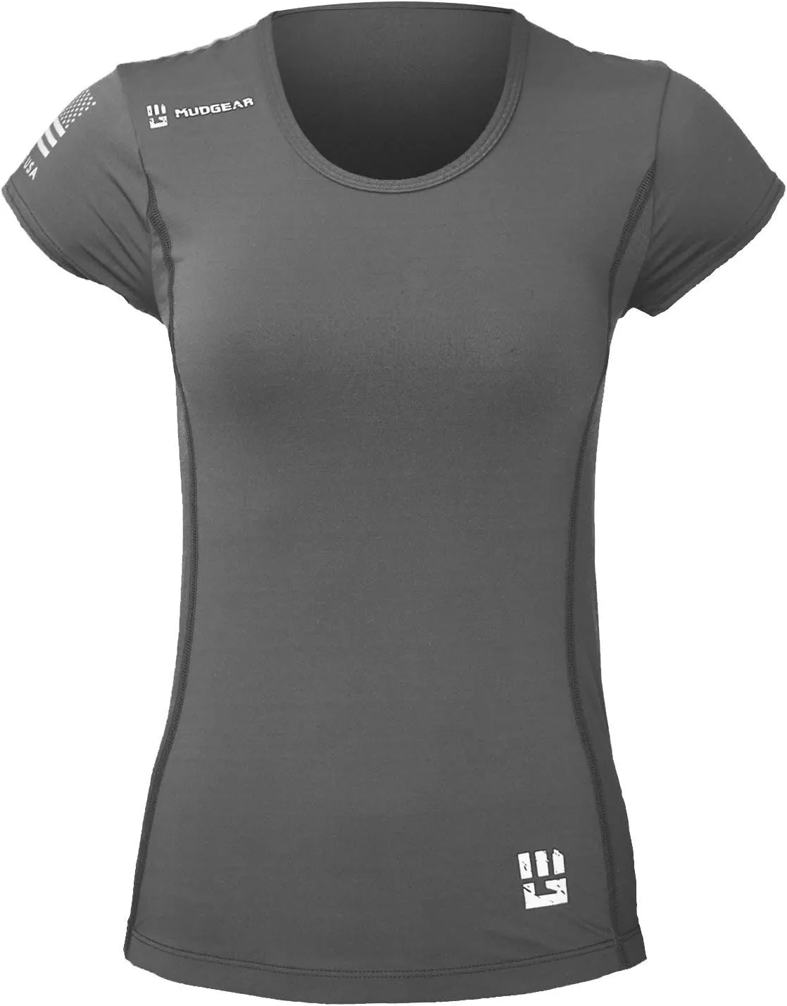 Women's Fitted Performance Race Shirt Short Sleeve for Active Sport, Yoga, Running, Fitness, Workout, Gym