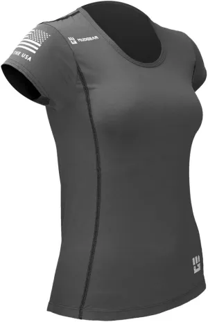 Women's Fitted Performance Race Shirt Short Sleeve for Active Sport, Yoga, Running, Fitness, Workout, Gym