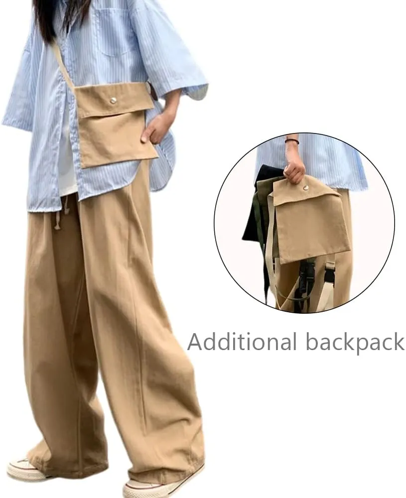 Women's Goth Cargo Pants Baggy Wide Leg Pants Vintage Casual Harajuku Trousers