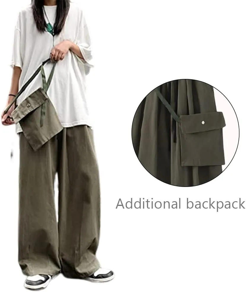 Women's Goth Cargo Pants Baggy Wide Leg Pants Vintage Casual Harajuku Trousers