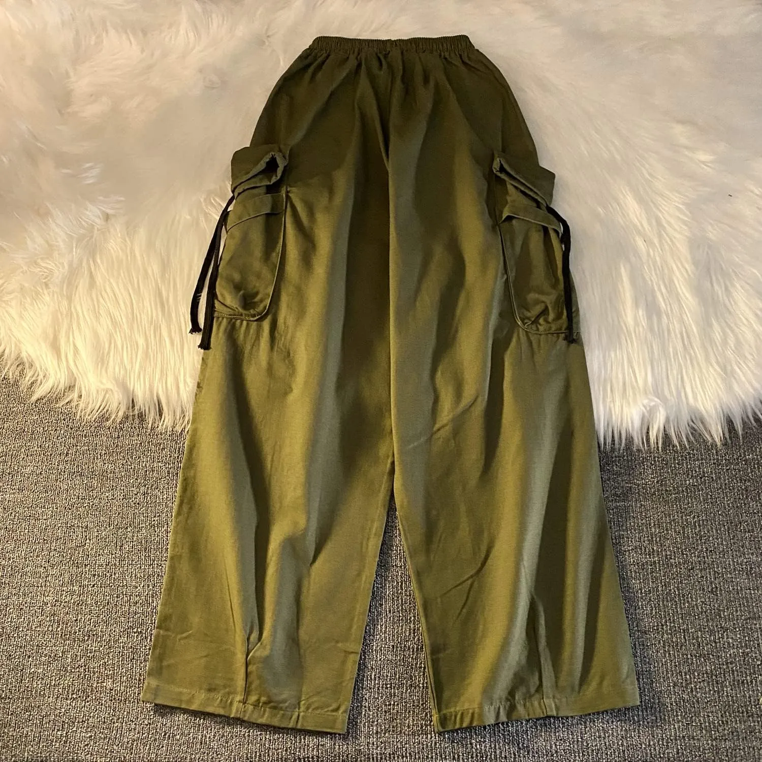 Women's Goth Cargo Pants Baggy Wide Leg Pants Vintage Casual Harajuku Trousers