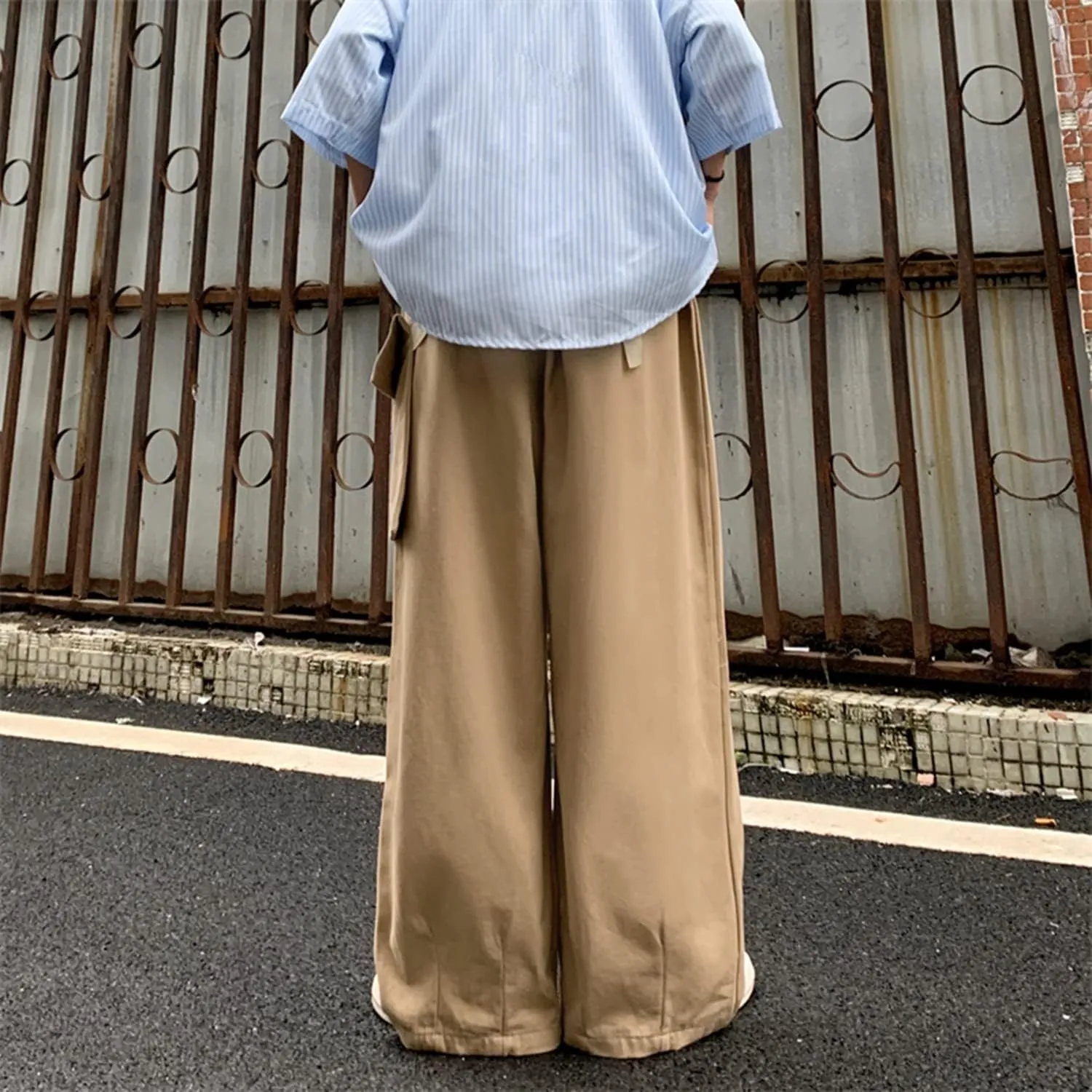 Women's Goth Cargo Pants Baggy Wide Leg Pants Vintage Casual Harajuku Trousers
