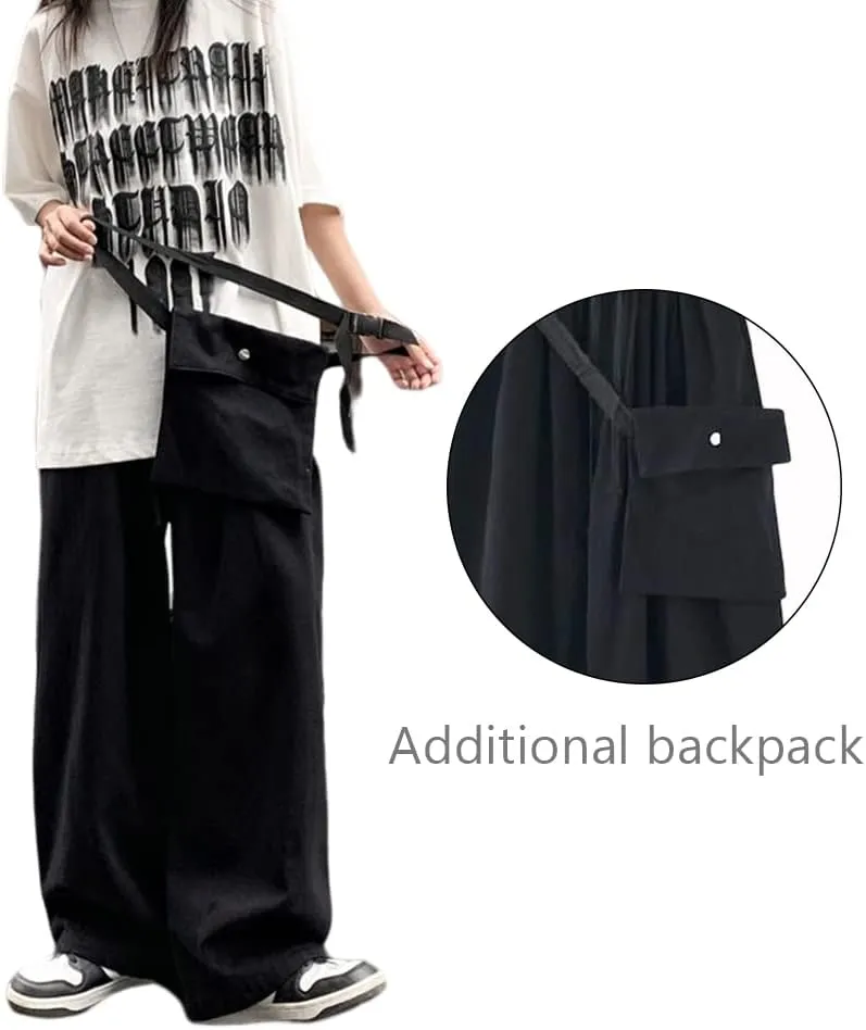 Women's Goth Cargo Pants Baggy Wide Leg Pants Vintage Casual Harajuku Trousers