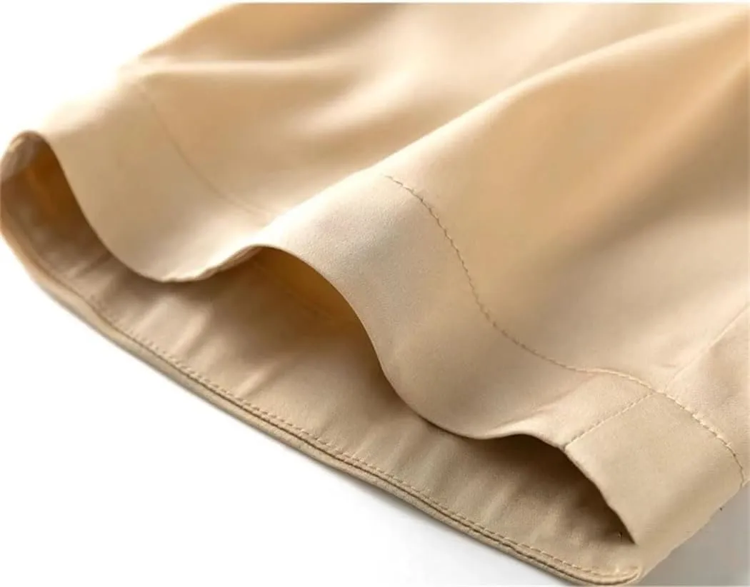 Women's Spring Mulberry-Silk Harem Pants - 100% Natural 20MM Silk Satin Pants Cool Casual Trousers