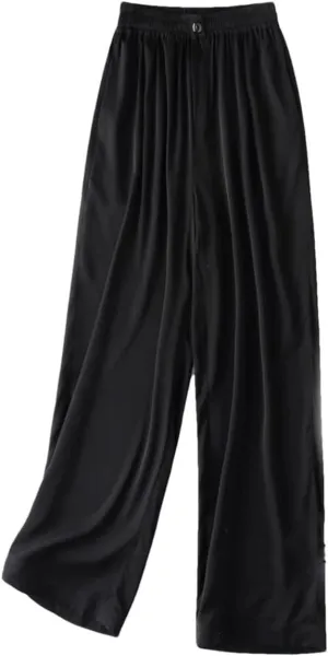 Women's Spring Mulberry-Silk Harem Pants - 100% Natural 20MM Silk Satin Pants Cool Casual Trousers