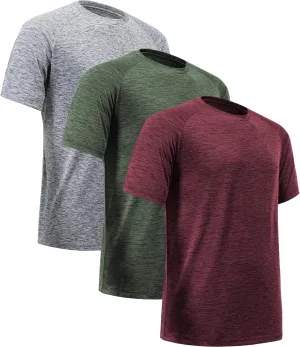 Workout Shirts for Men Short Sleeve Quick Dry Athletic Gym Active T Shirt Moisture Wicking