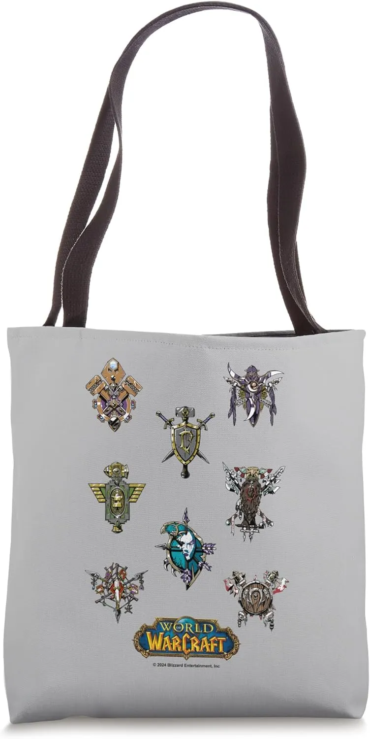World of Warcraft Textbook Iconic Badges Tote Bag
