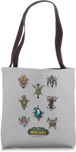 World of Warcraft Textbook Iconic Badges Tote Bag
