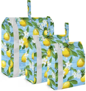 Yellow Lemon Flower Packing Cubes for Travel 3 Set Packing Travel Organizer Cubes Luggage Accessories for Travel Essentials