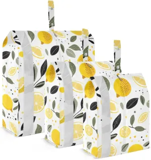 Yellow Lemons Packing Cubes for Travel 3 Set Compression Packing Cube Suitcase Organizer Bags for Carry On