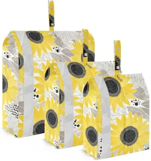 Yellow Sunflowers Packing Cubes for Travel 3 Set Compression Packing Cubes Suitcase Organizer Bags for Luggage