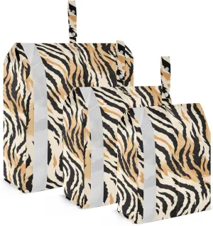 Yellow Tiger Stripes Packing Cubes for Travel 3 Set Travel Packing Cubes Suitcase Organizer Bags Set for Vacation Clothes