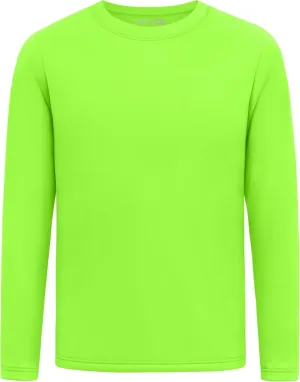 Youth Neon Shirts Dry Fit Long Sleeve Athletic T-Shirts Boys Girls UPF 50  Quick Dry Neon Shirt for Kids 2T to Youth