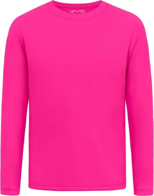 Youth Neon Shirts Dry Fit Long Sleeve Athletic T-Shirts Boys Girls UPF 50  Quick Dry Neon Shirt for Kids 2T to Youth