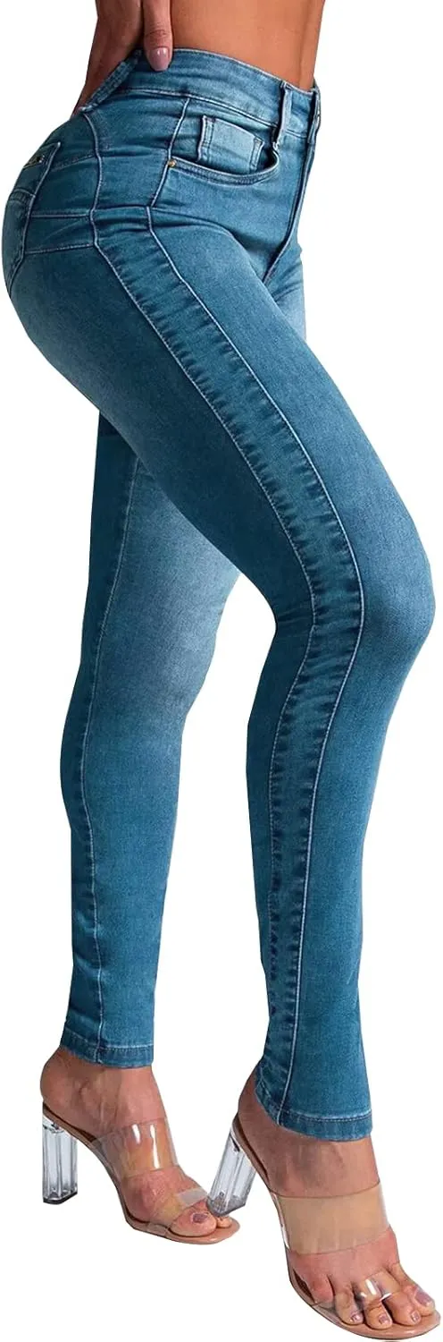 YUZIBAO Women's High Waist Skinny Stretch Jeans Shaping Butt Lifting Denim Pants